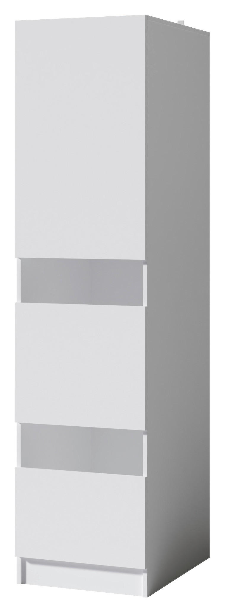 MEHRZWECKSCHRANK 50/200/68 cm  in Weiß  - Schwarz/Weiß, Design, Holzwerkstoff/Metall (50/200/68cm) - Milino