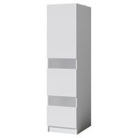 MEHRZWECKSCHRANK 50/200/68 cm  in Weiß  - Schwarz/Weiß, Design, Holzwerkstoff/Metall (50/200/68cm) - Milino