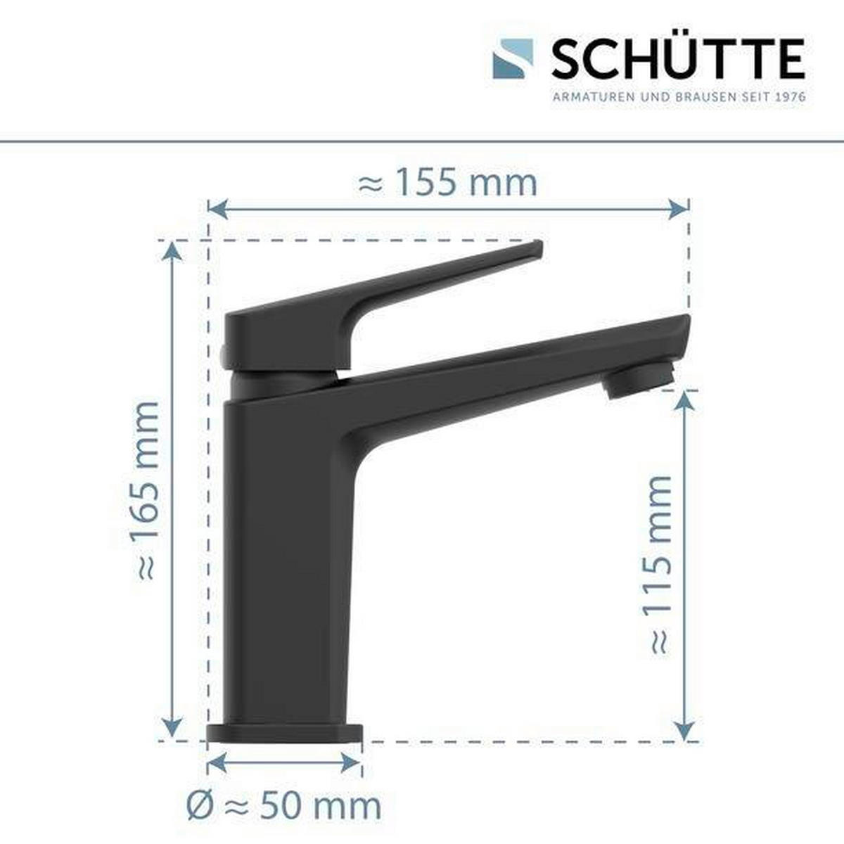 WASCHTISCHARMATUR 34016  - Schwarz, Basics, Metall (9/16,3/15,7cm) - Schütte