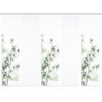 FLÄCHENVORHANG  5 Stück  blickdicht  60/245 cm   - Weiß/Grün, Natur, Textil (60/245cm)