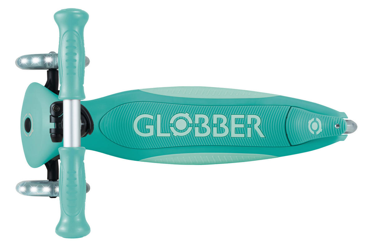 KINDERSCOOTER ELITE LIGHTS  - Mintgrün, Basics, Kunststoff (57.5/28/82.5cm) - GLOBBER