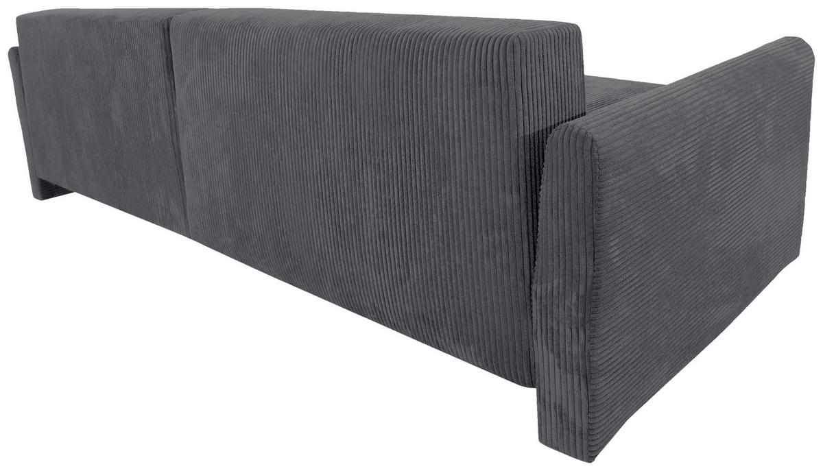 ECKSOFA Cord Grau  - Schwarz/Grau, Konventionell, Kunststoff/Textil (228/146cm) - MID.YOU