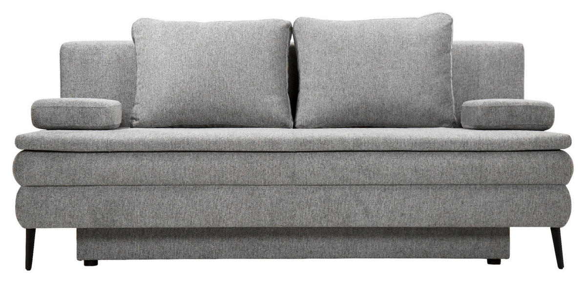 SCHLAFSOFA in Textil Grau  - Schwarz/Grau, Design, Kunststoff/Textil (200/90/100cm) - Venda