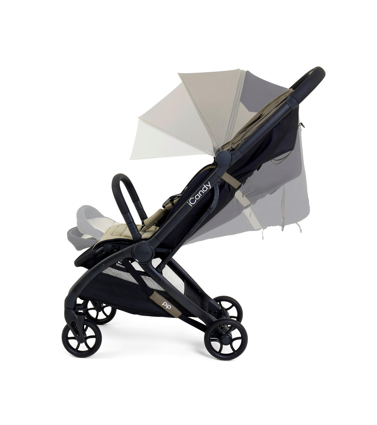 KIŠOBRAN KOLICA  PIP  - boje kadulje/crna, Basics, tekstil/metal (104.5/44/67cm) - ICANDY