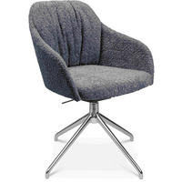 ARMLEHNSTUHL  in Aluminium Bouclé  - Dunkelgrau/Alufarben, Design, Textil/Metall (58/81,5-84,5/60cm) - Johann Jakob