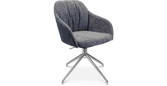 ARMLEHNSTUHL in Aluminium Bouclé - Dunkelgrau/Alufarben, Design, Textil/Metall (58/81,5-84,5/60cm) - Johann Jakob