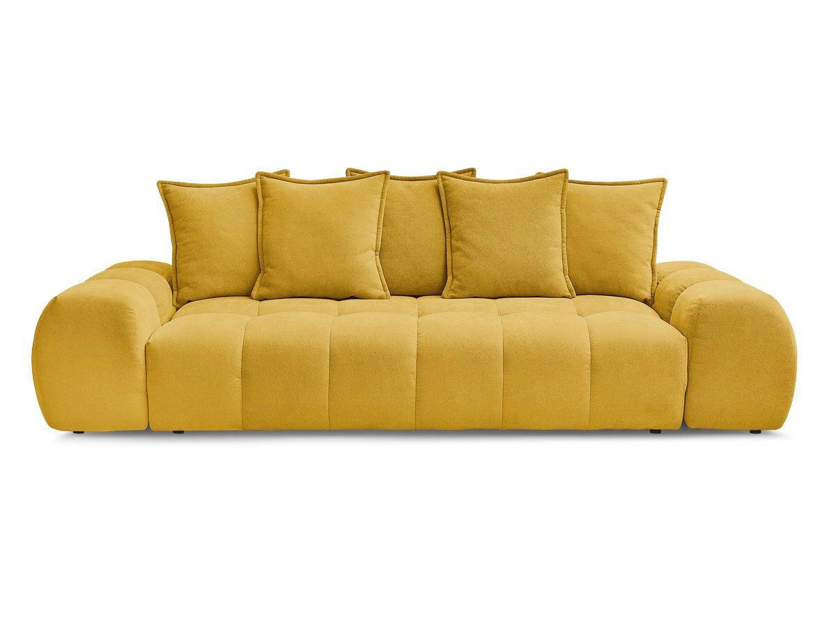 SCHLAFSOFA EVEREST  mit Rücken echt, Armteil links, Armteil rechts Struktur Gelb  - Gelb/Schwarz, MODERN, Kunststoff/Textil (278/115/90cm)