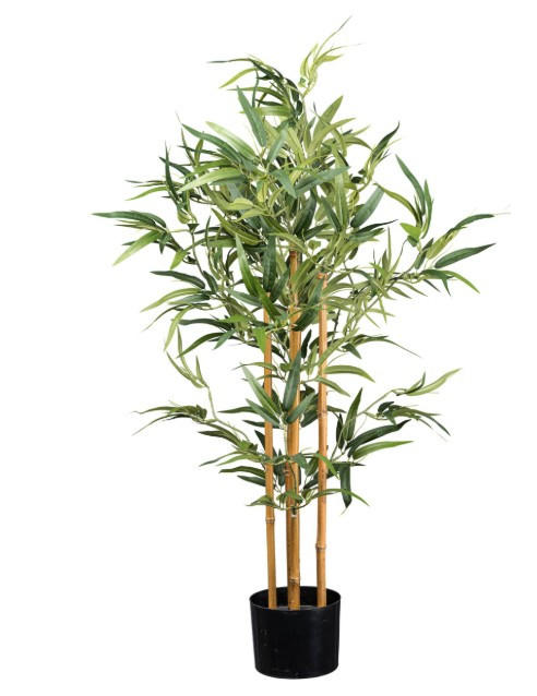 KUNSTPFLANZE Bambus 160 cm  - Schwarz/Naturfarben, Basics, Kunststoff (160cm)