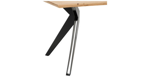 SCHREIBTISCH 160/70/75 cm  in Eichefarben  - Eichefarben/Schwarz, Natur, Holz/Metall (160/70/75cm) - Linea Natura