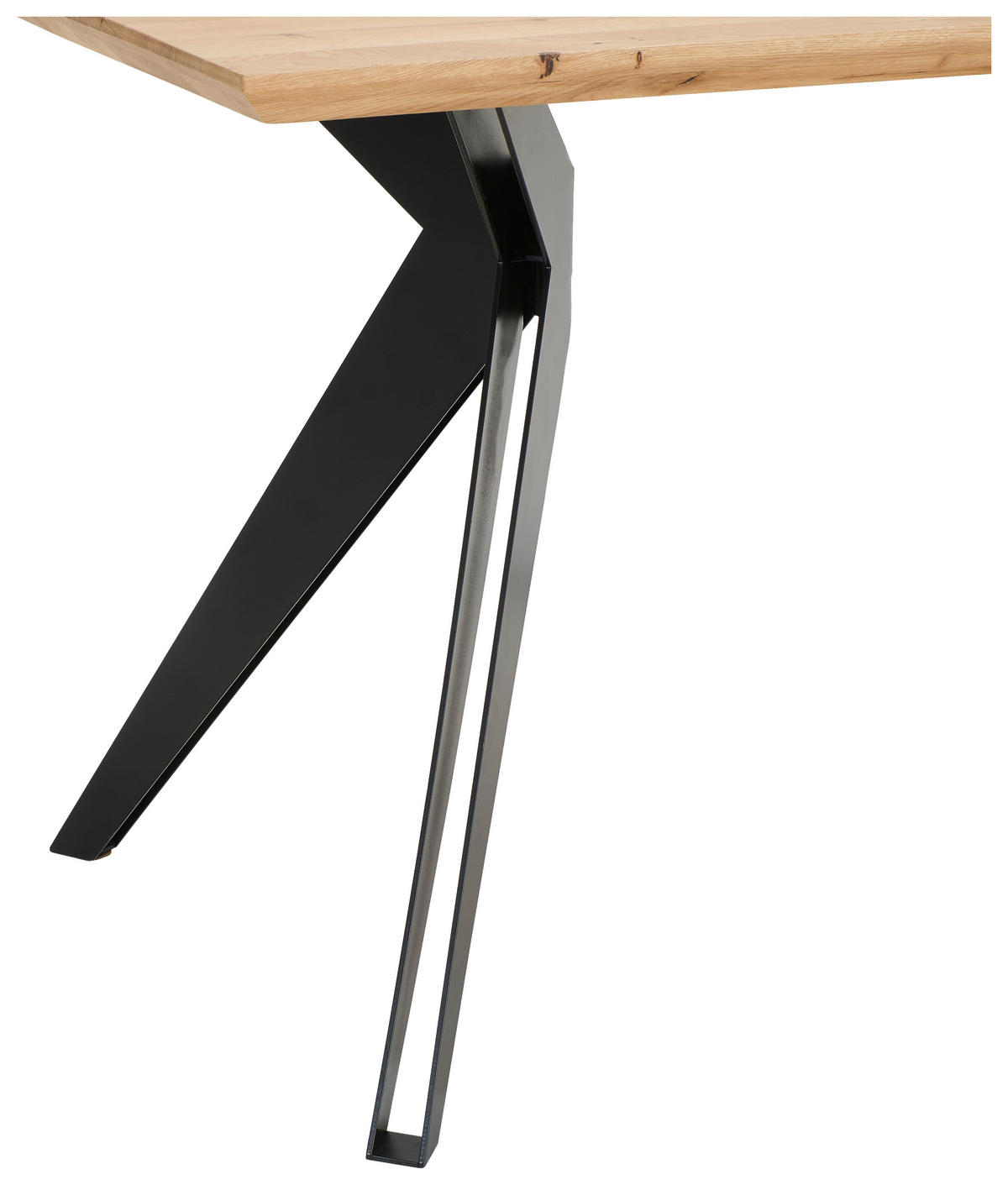 SCHREIBTISCH 160/70/75 cm  in Eichefarben  - Eichefarben/Schwarz, Natur, Holz/Metall (160/70/75cm) - Linea Natura