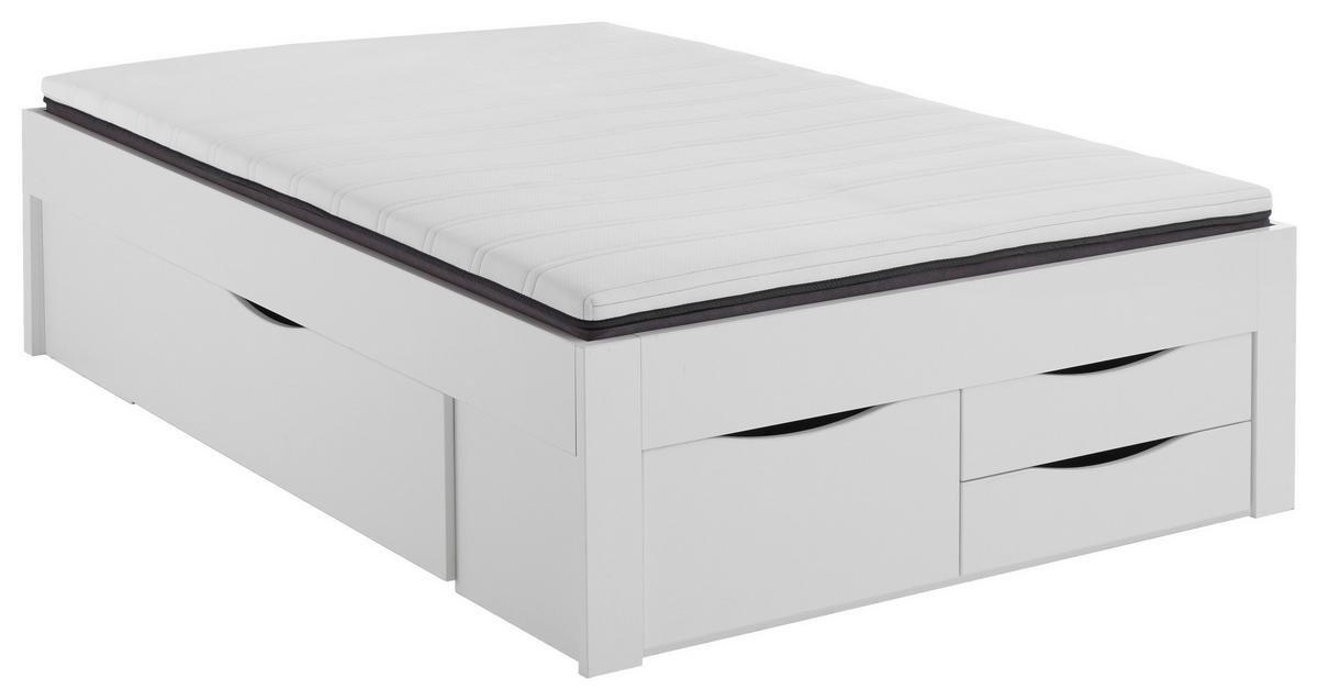 STAURAUMBETT 140/200 cm  in Weiß  - Weiß, KONVENTIONELL, Holzwerkstoff (140/200cm) - Boxxx