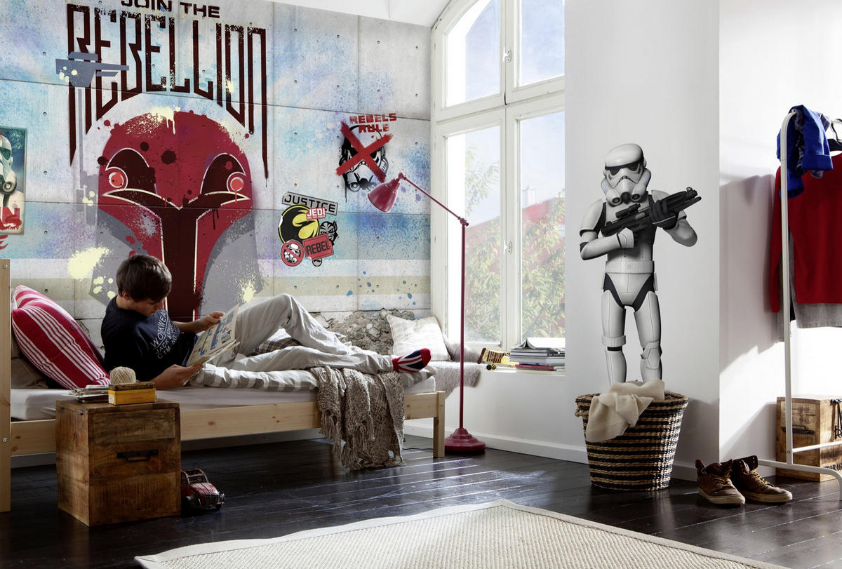 FOTOTAPETE Star Wars  - Blau/Rot, LIFESTYLE, Papier (368/254cm) - Disney