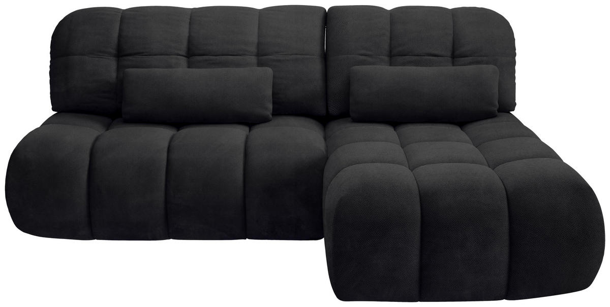 ECKSOFA TARANTO in Webstoff Schwarz  172/225 cm  - Schwarz, Design, Kunststoff/Textil (172/225cm) - Livetastic