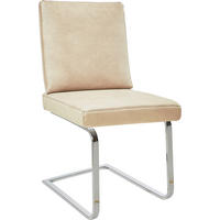 SCHWINGSTUHL  in Stahl Mikrofaser  - Chromfarben/Beige, Design, Textil/Metall (46/92/60cm) - Dieter Knoll
