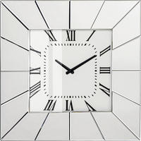 STENSKA URA  srebrne barve  - srebrne barve, Design, steklo/leseni material (50,5/50,5/5,3cm) - Xora