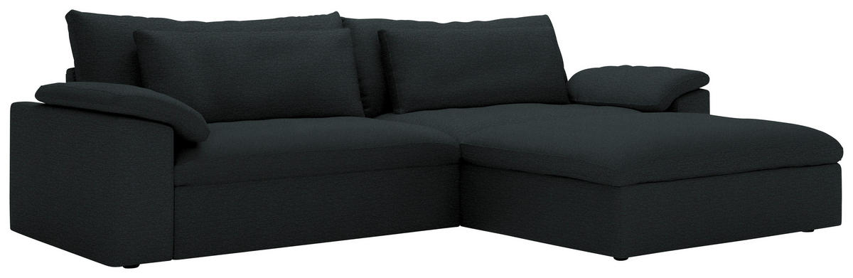 ECKSOFA  Webstoff Schwarz  - Schwarz, Modern, Kunststoff/Textil (306/198cm) - Carryhome