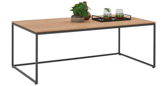 COUCHTISCH in Holz, Metall 120/65/43,5 cm - Eichefarben/Anthrazit, Design, Holz/Metall (120/65/43,5cm) - Valnatura