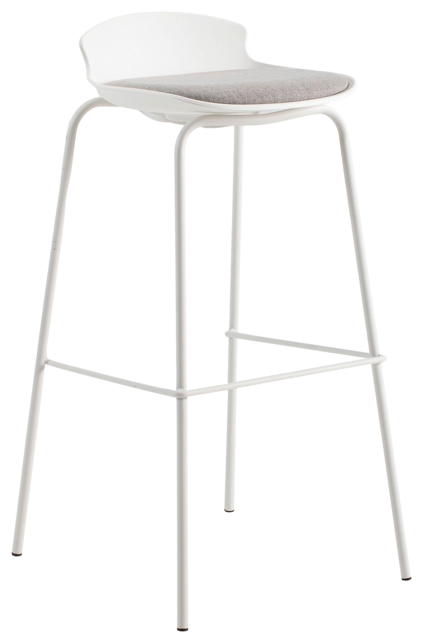 BARHOCKER Webstoff Weiß, Hellgrau Eisen  - Hellgrau/Weiß, Design, Kunststoff/Textil (38,5/86/42cm) - Boxxx