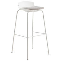 BARHOCKER Webstoff Weiß, Hellgrau Eisen  - Hellgrau/Weiß, Design, Kunststoff/Textil (38,5/86/42cm) - Boxxx