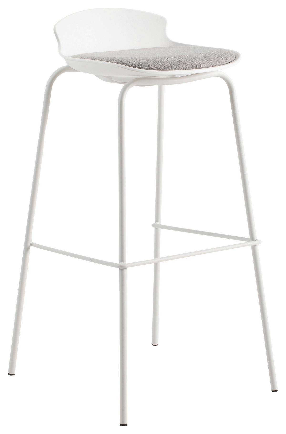 BARHOCKER Webstoff Weiß, Hellgrau Eisen  - Hellgrau/Weiß, Design, Kunststoff/Textil (38,5/86/42cm) - Boxxx