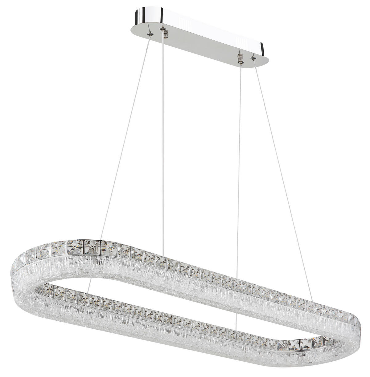 LED-HÄNGELEUCHTE 120/31,5/100,1 cm  - Klar/Chromfarben, KONVENTIONELL, Glas/Kunststoff (120/31,5/100,1cm) - Globo