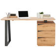 SCHREIBTISCH 140/65/75 cm  in Wildeiche  - Wildeiche/Schwarz, Natur, Holz/Metall (140/65/75cm) - Linea Natura