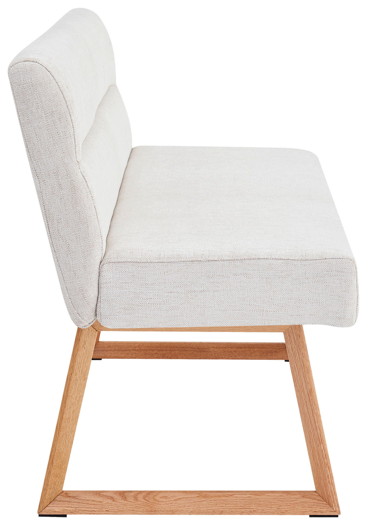 KLUPA  boje hrasta, bež  drvo, metal, tekstil      - boje hrasta/bež, Moderno, drvo/metal (140/82/61cm) - Livetastic