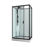 SPRCHOVÝ KOUT černá  - černá, Moderní, kov/sklo (120/80/225cm) - Sanotechnik