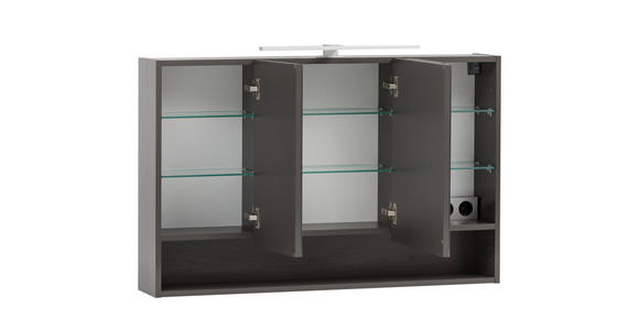 SPIEGELSCHRANK 100/64/20 cm  - Graphitfarben, Natur, Holzwerkstoff (100/64/20cm) - Xora