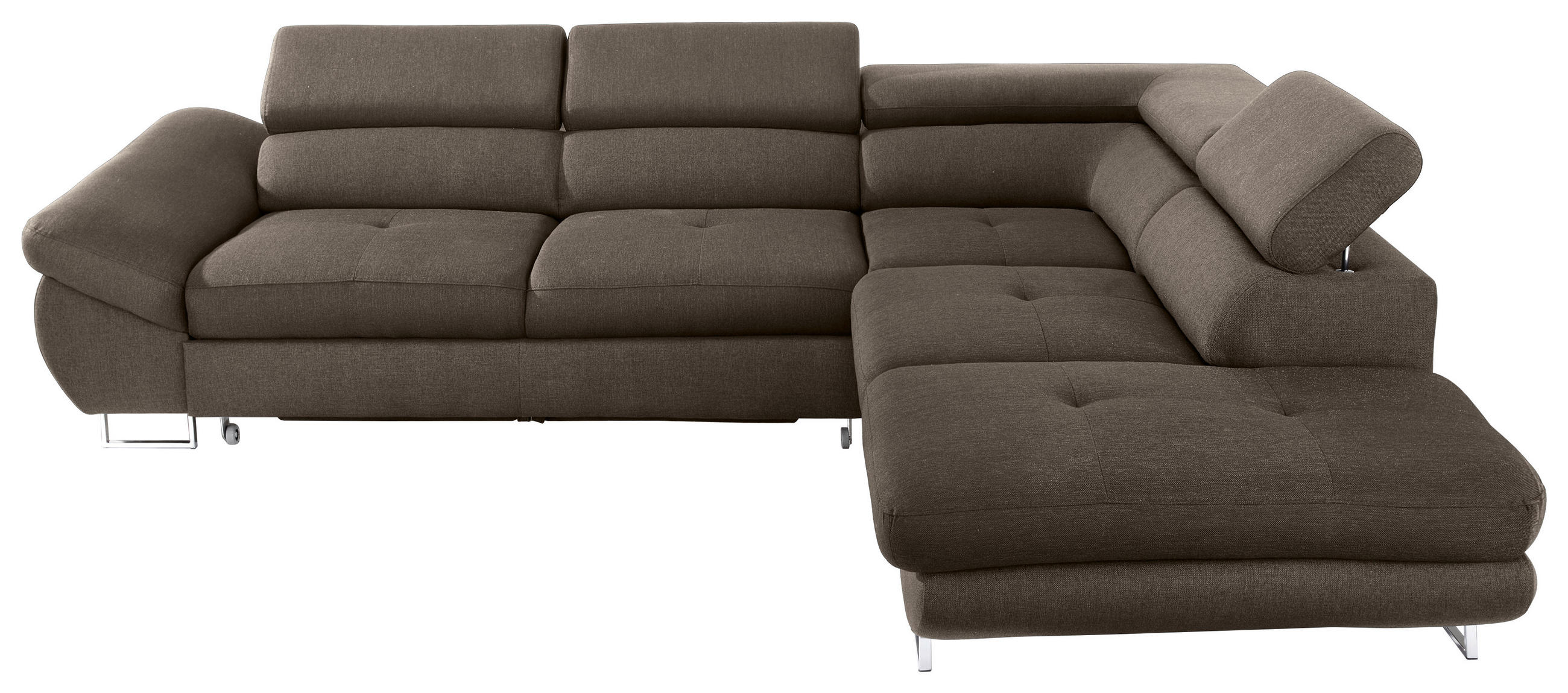 ECKSOFA Braun Webstoff  - Braun, Design, Textil/Metall (280/235cm) - Hom`in