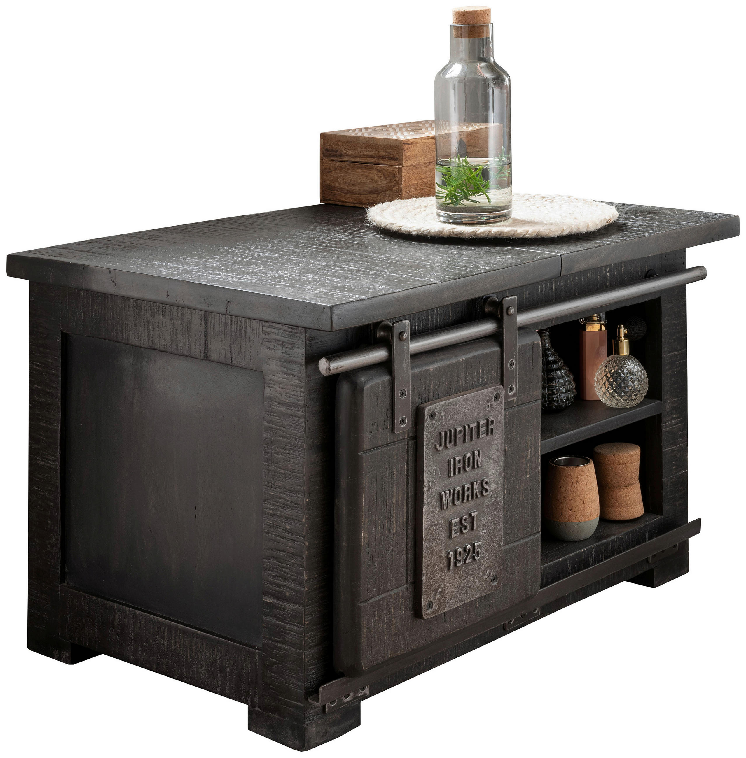 TRUHE Holz Mangoholz massiv  - Grau, KONVENTIONELL, Holz (76/47/51cm) - Livetastic