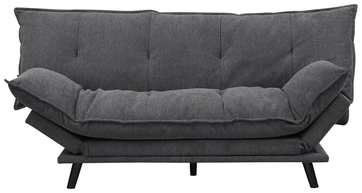 SCHLAFSOFA Webstoff Dunkelgrau  - Dunkelgrau/Schwarz, Design, Holz/Textil (196/83/82cm) - Ti'me