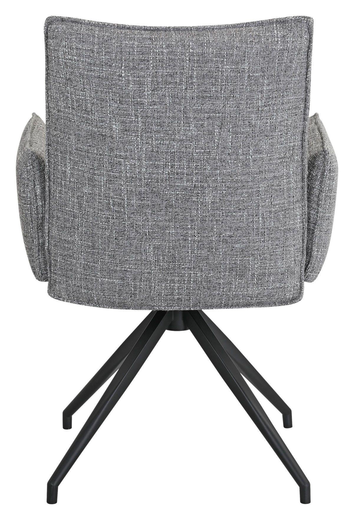 ARMLEHNSTUHL  Sitzfläche 360° drehbar, automatische Rückholfunktion Webstoff  Grau, Schwarz  - Schwarz/Grau, Design, Textil/Metall (60,5/87/61,5cm) - Novel