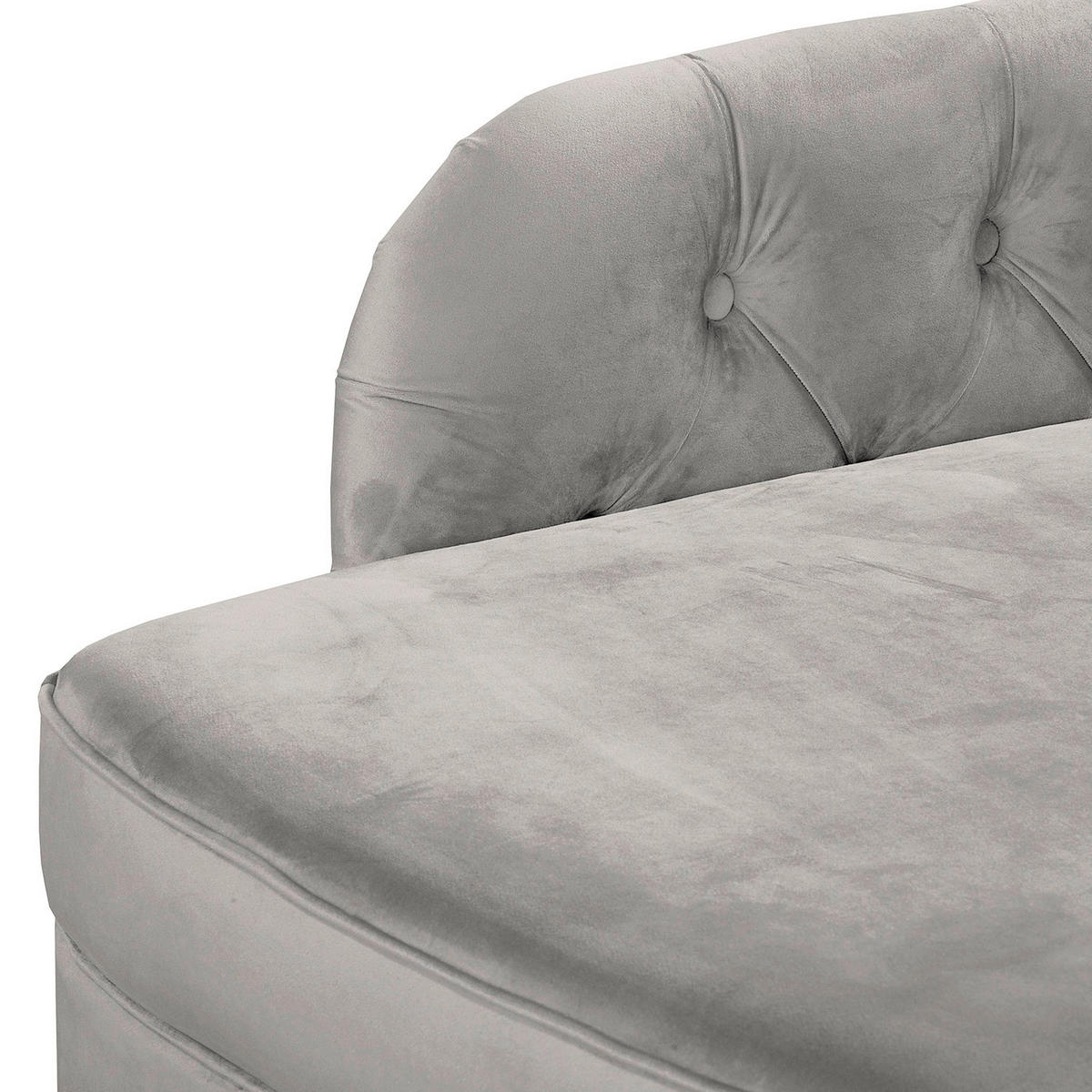 RÉCAMIERE Pako in Samt Grau  - Braun/Grau, Design, Holz/Textil (185/93/75cm) - Livetastic