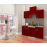 MINIKÜCHE E-Geräte, Spüle - Eichefarben/Rot, KONVENTIONELL (150/200/60cm) - Bessagi Home MINIKÜCHE E-Geräte, Spüle - Eichefarben/Rot, KONVENTIONELL (150/200/60cm) - Bessagi Home