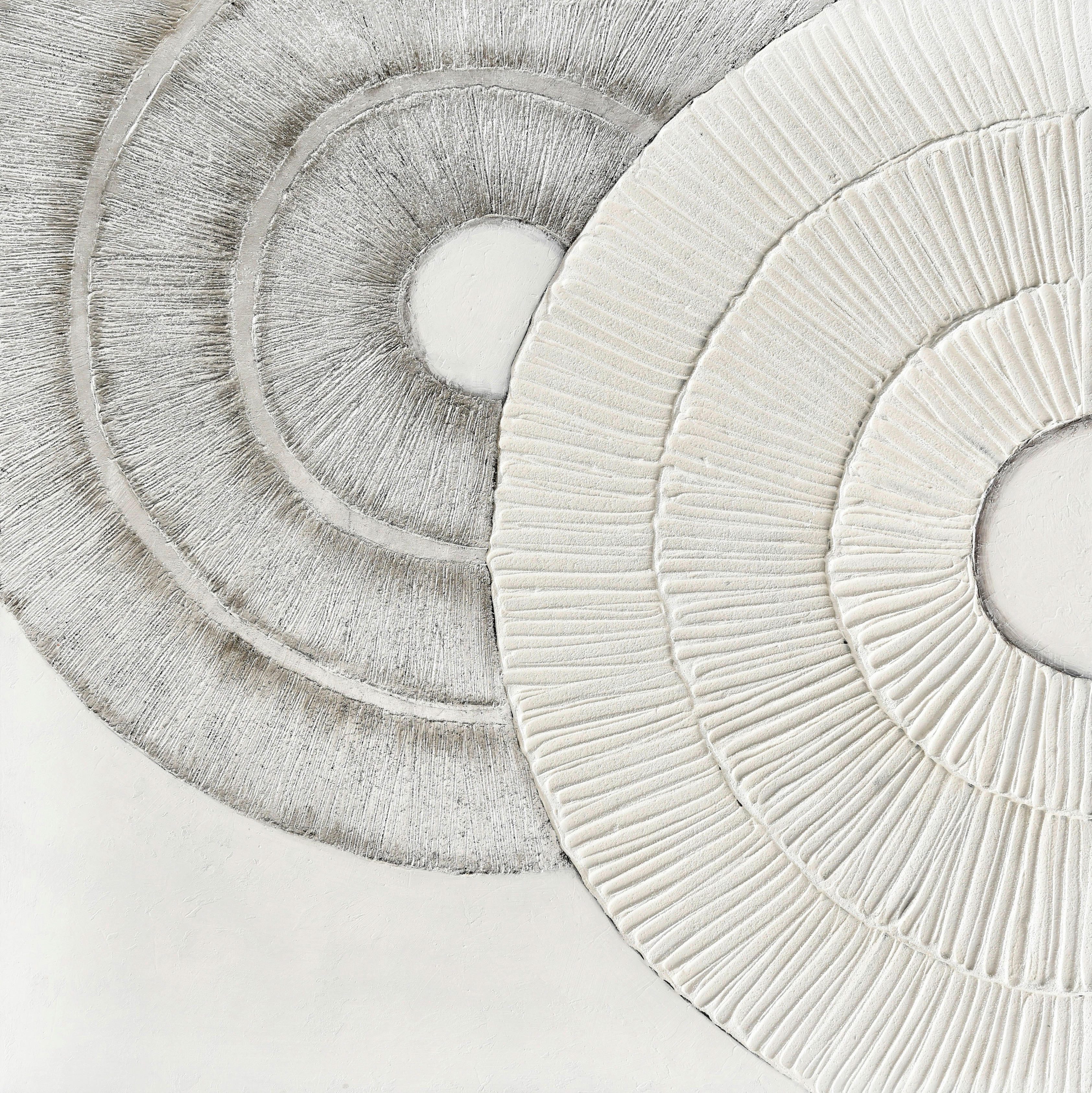 ÖLGEMÄLDE Abstraktes  - Weiß/Grau, Design, Holz/Textil (100cm) - Monee