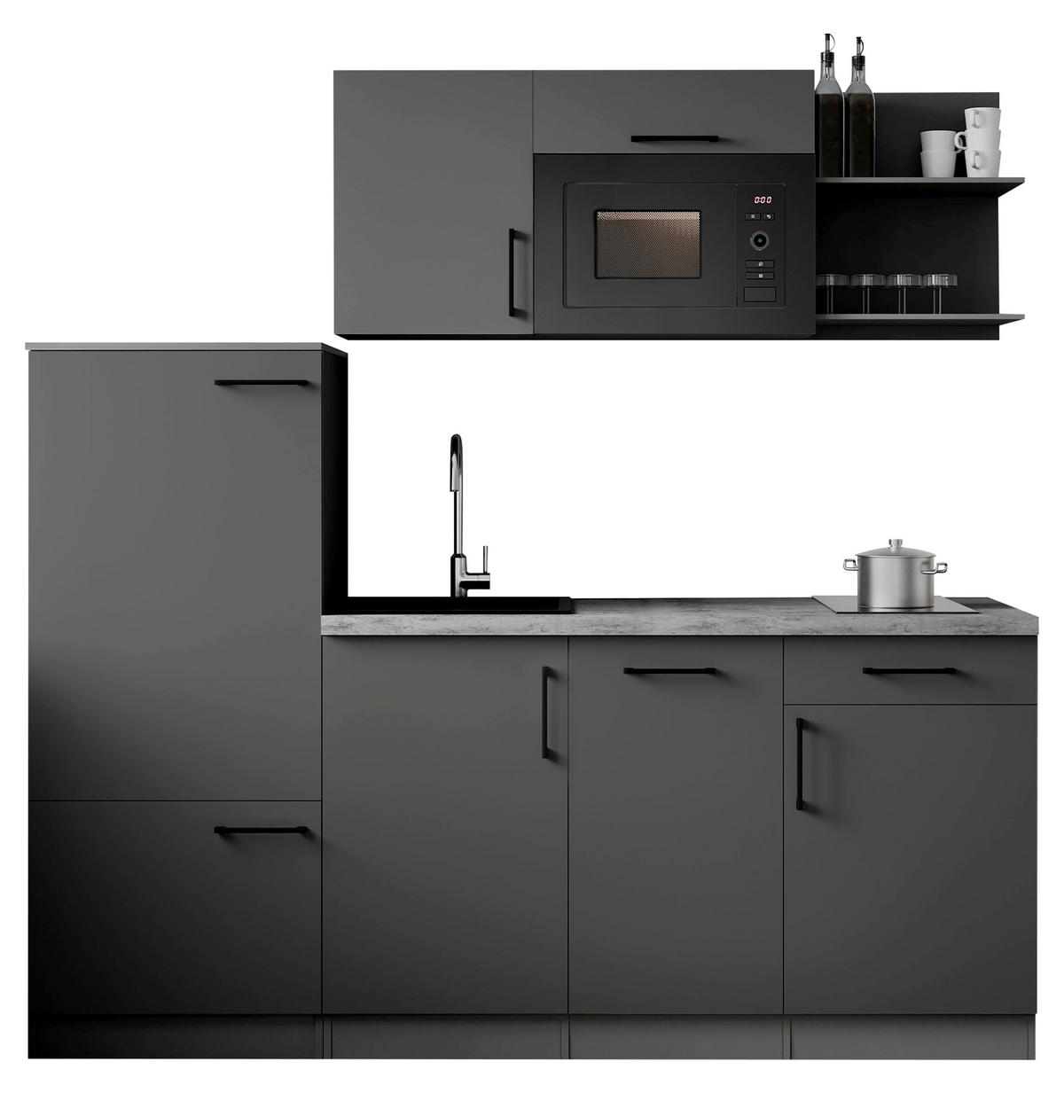 KUCHYŇSKÝ BLOK 205 cm - šedá, Trend, kov/kompozitní dřevo (205cm) - Respekta