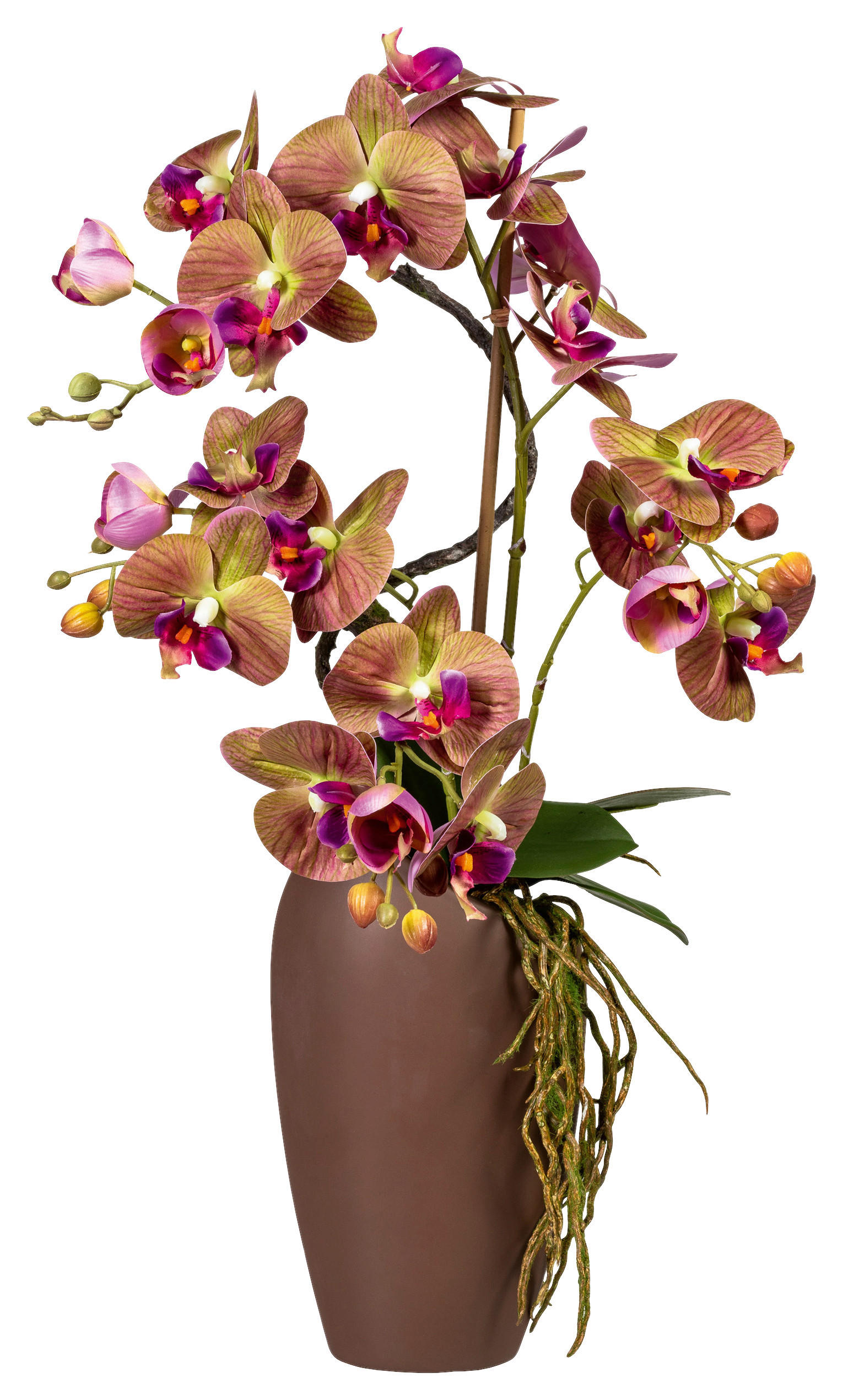 KUNSTPFLANZE Orchidee 70 cm  - Lila/Braun, Design, Keramik/Kunststoff (70cm) - P & B