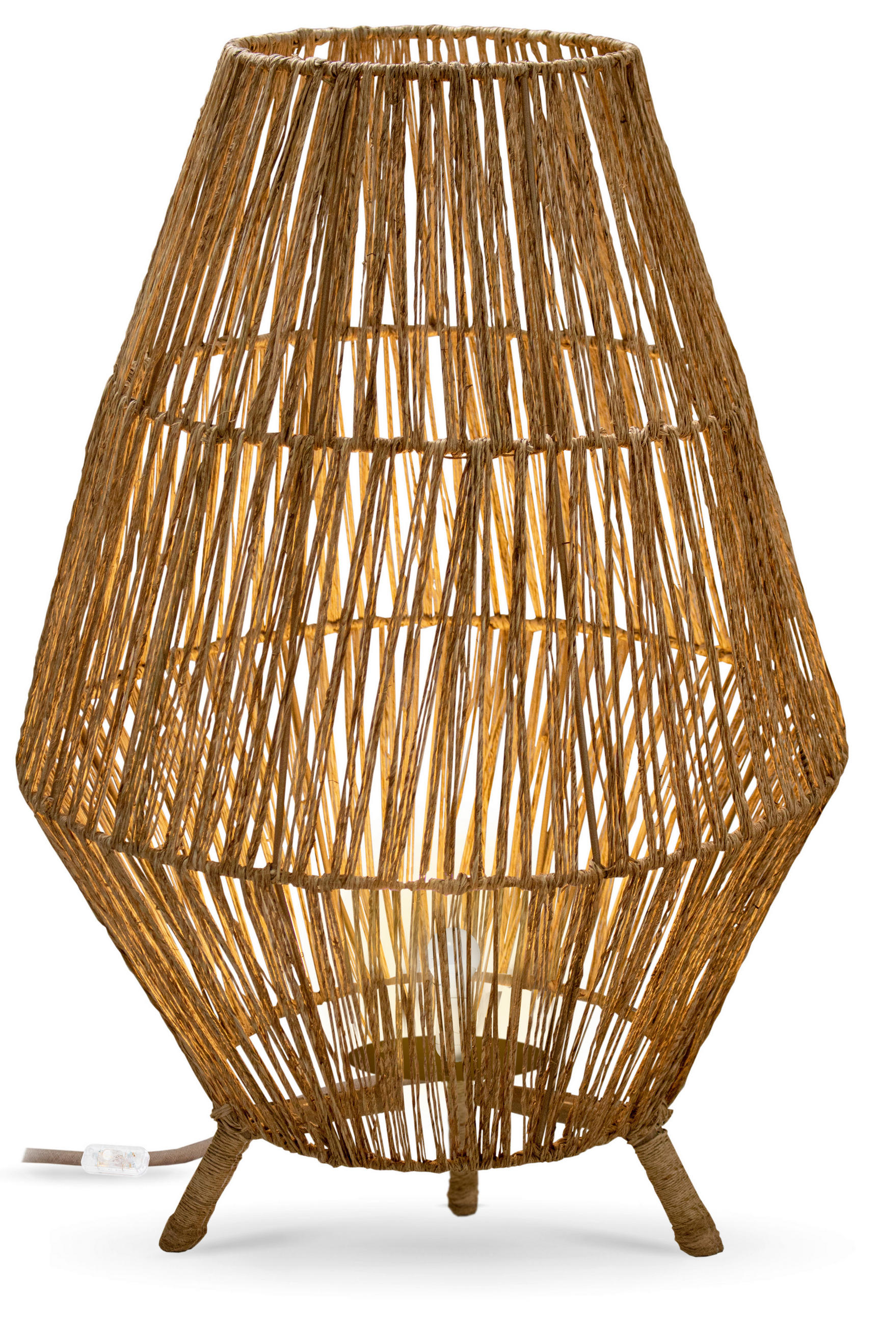 STEHLEUCHTE Sisine 48/72/48 cm  - Hellbraun, Basics, Naturmaterialien/Metall (48/72/48cm) - Newgarden