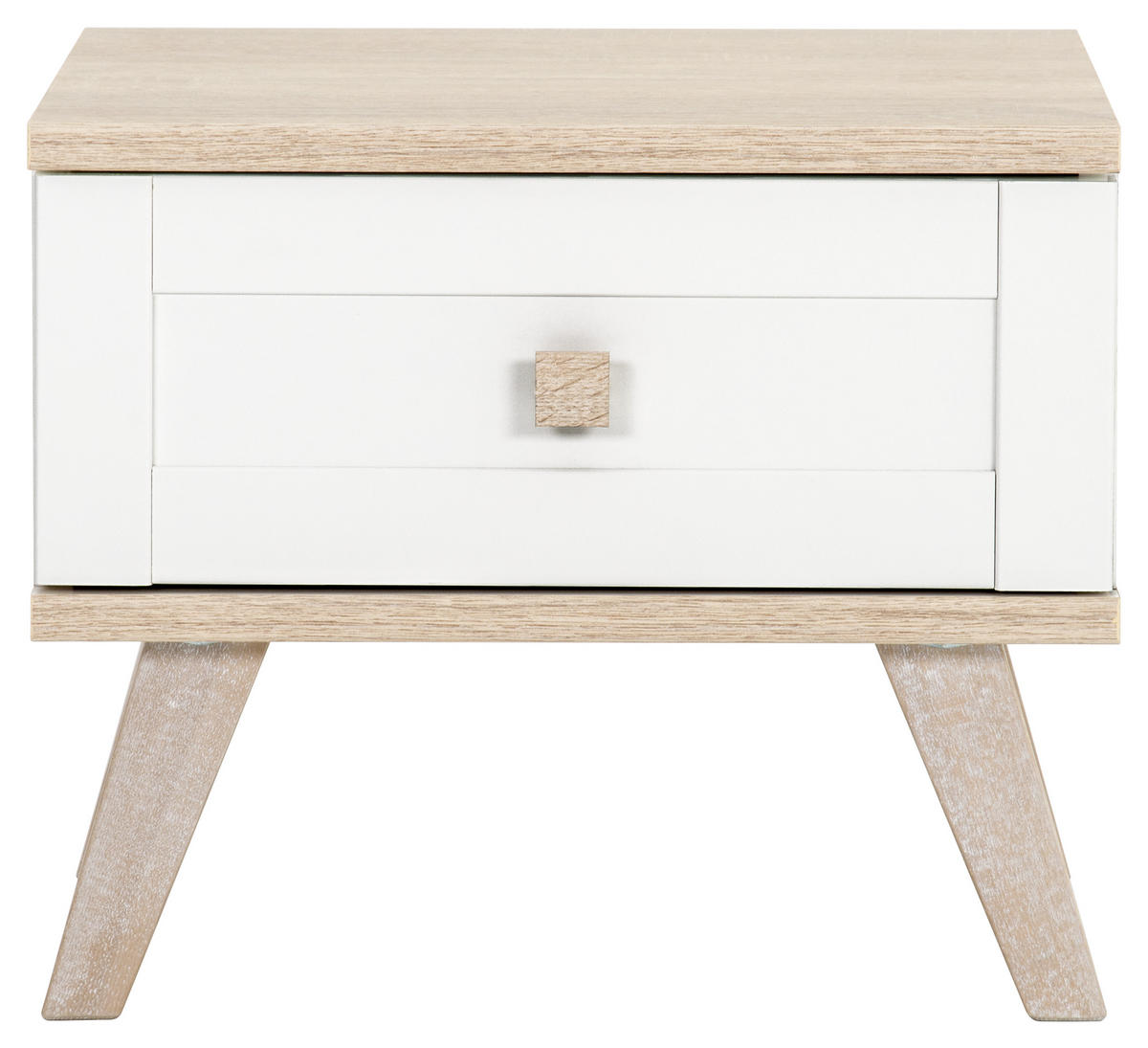 MEUBLE DE CHEVET 42/38/41 cm  in Weiss, Eichefarben  - Weiss/Eichefarben, Design, Holzwerkstoff (42/38/41cm) - Livetastic