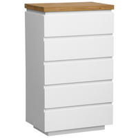 KOMMODE , 60/102/41,5 cm, 4 Schublade(n)  - Eichefarben/Weiß, KONVENTIONELL, Holz/Holzwerkstoff (60/102/41,5cm) - Novel