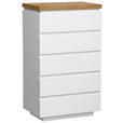 KOMMODE , 60/102/41,5 cm, 5 Schublade(n)  - Eichefarben/Weiß, KONVENTIONELL, Holz/Holzwerkstoff (60/102/41,5cm) - Novel