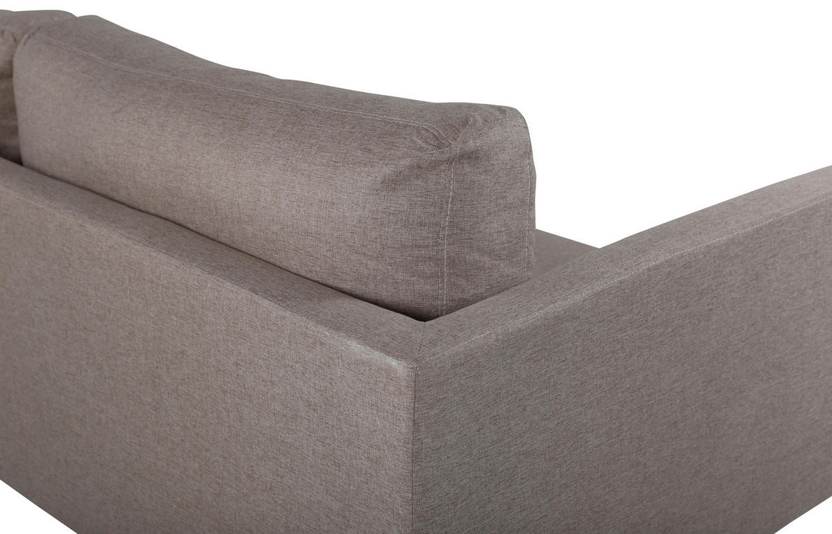 3-SITS SOFFA i textilväv brun, svart  - brun/svart, Design, metall/textil (260/78/80cm) - Livetastic