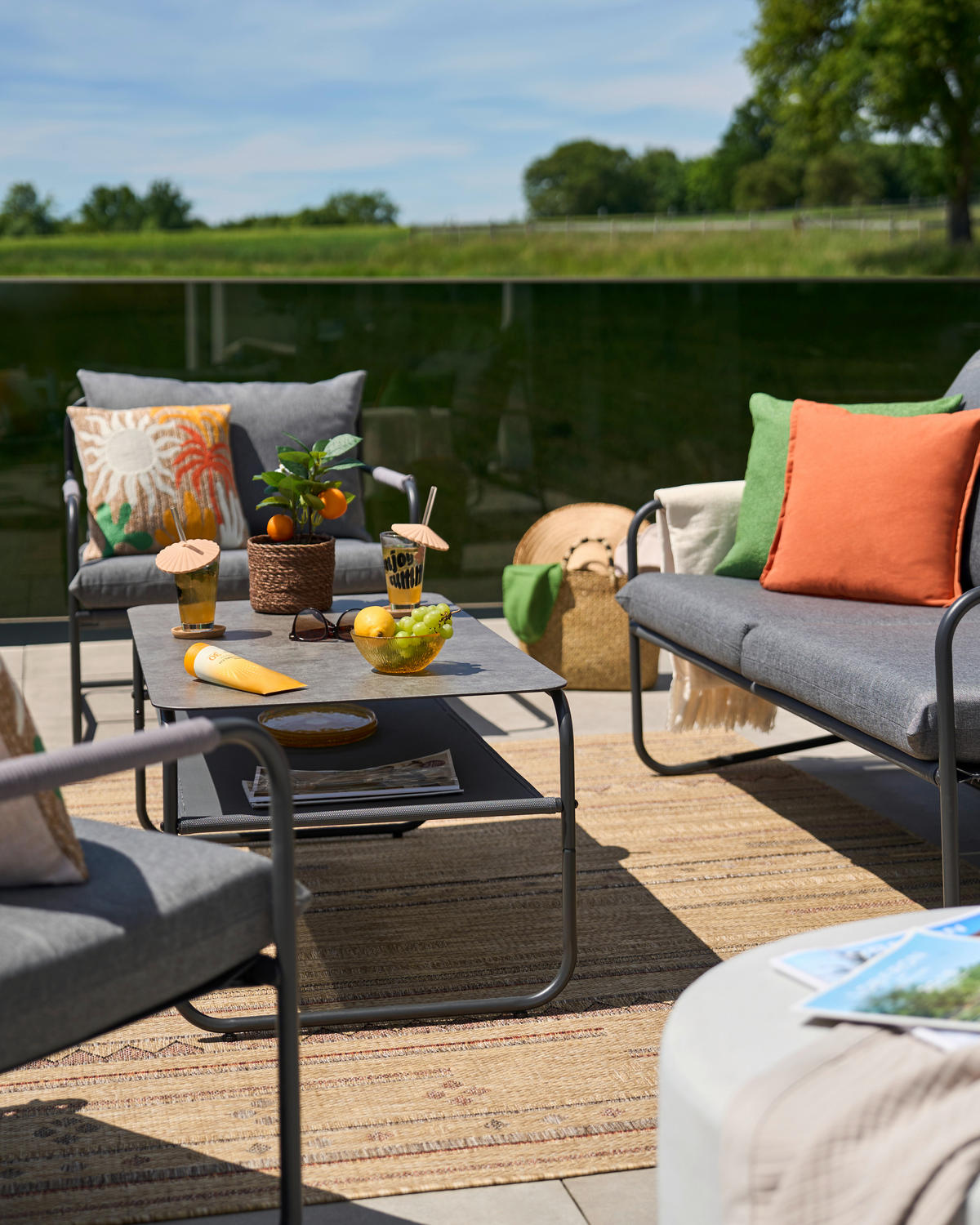 UTESET  - grå/antracit, Design, metall/glas - Ambia Garden