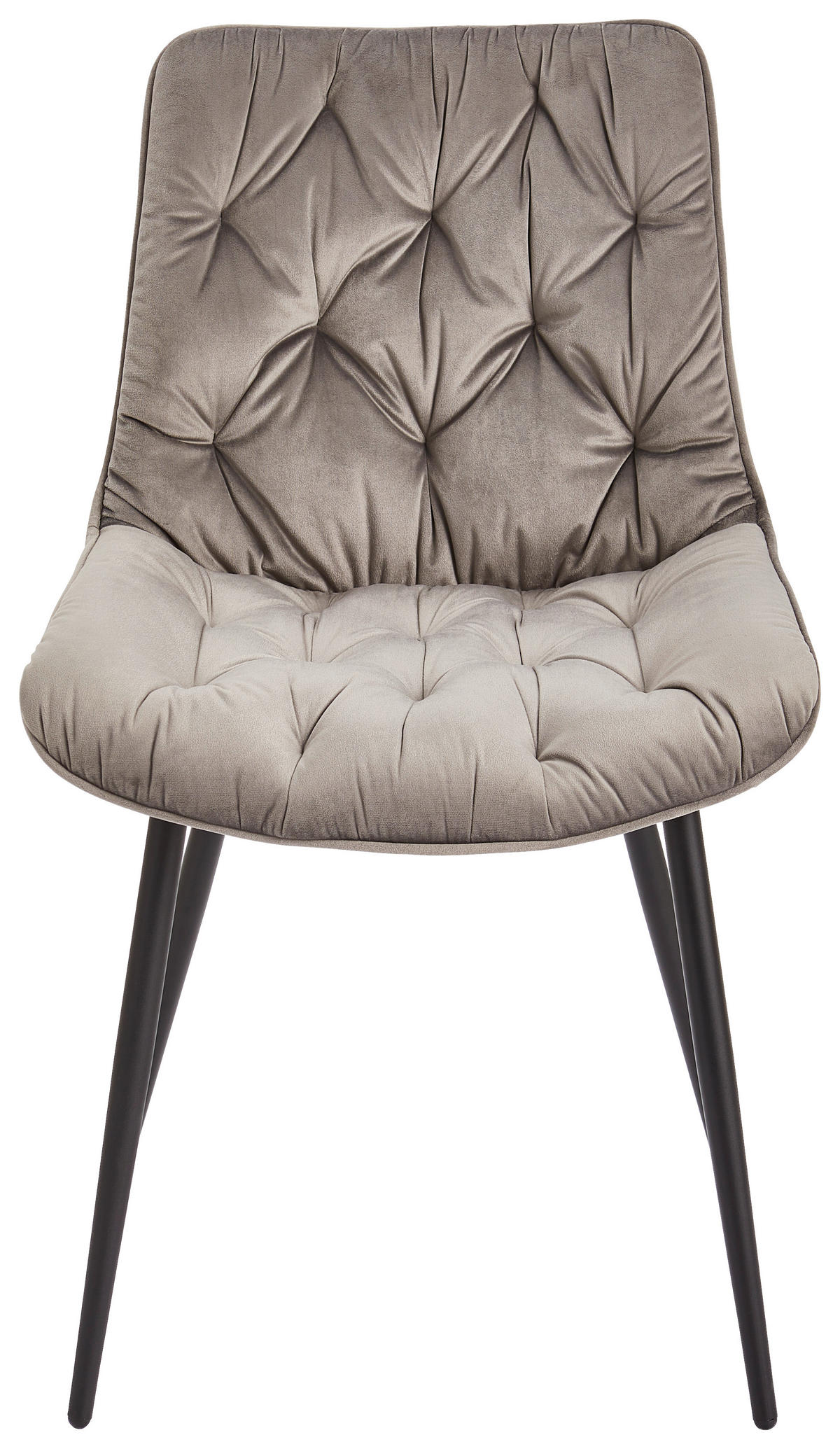STUHL Samt Grau Pappel Sperrholz  - Schwarz/Grau, MODERN, Holz/Textil (52/85/59cm) - Livetastic