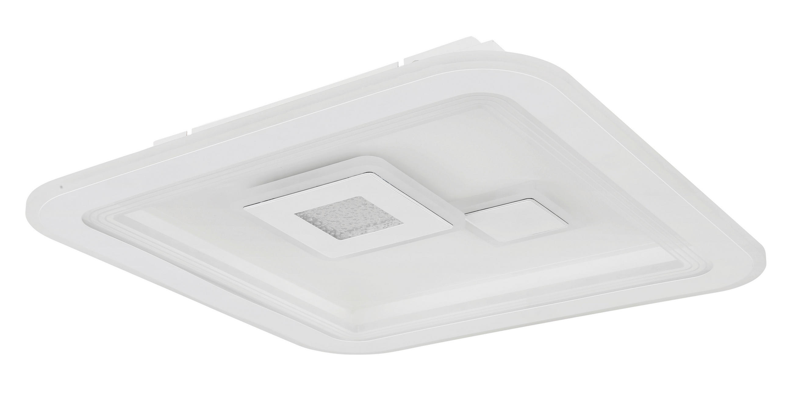 LED-DECKENLEUCHTE 40 W    46,6/46,6/7,4 cm  - Klar/Weiss, Design, Kunststoff/Metall (46,6/46,6/7,4cm) - Globo