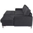 ECKSOFA Anthrazit Cord Rückenkissen, Bettkasten, Schlaffunktion, Rücken echt, Liegefläche im Originalstoff  - Anthrazit/Schwarz, KONVENTIONELL, Textil/Metall (240/150cm) - Carryhome