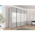 SCHWEBETÜRENSCHRANK  in Weiß, Seidengrau  - Chromfarben/Seidengrau, KONVENTIONELL, Glas/Holzwerkstoff (271/223/68cm) - Novel