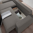 ECKSOFA in Cord, Webstoff Braun  - Schwarz/Braun, MODERN, Holz/Textil (157/265cm) - Carryhome