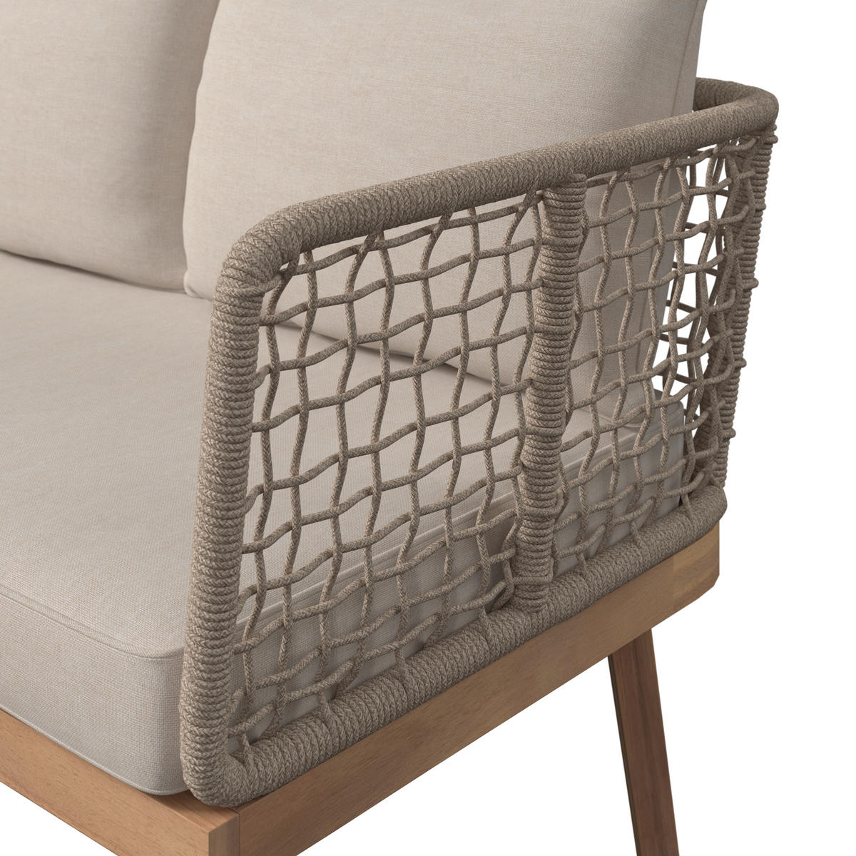 BAŠTENSKA GARNITURA 3 dela  - boja akacije/bež, Konvencionalno, drvo/metal (65/100/33cm) - Ambia Garden